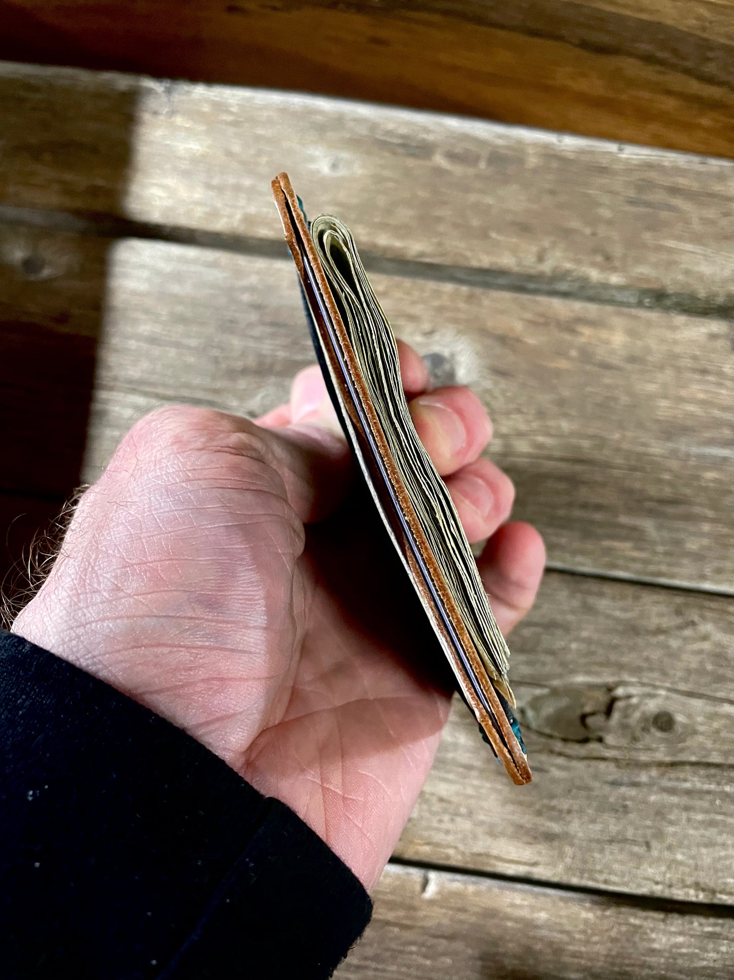 Black Cream Slim Wallet