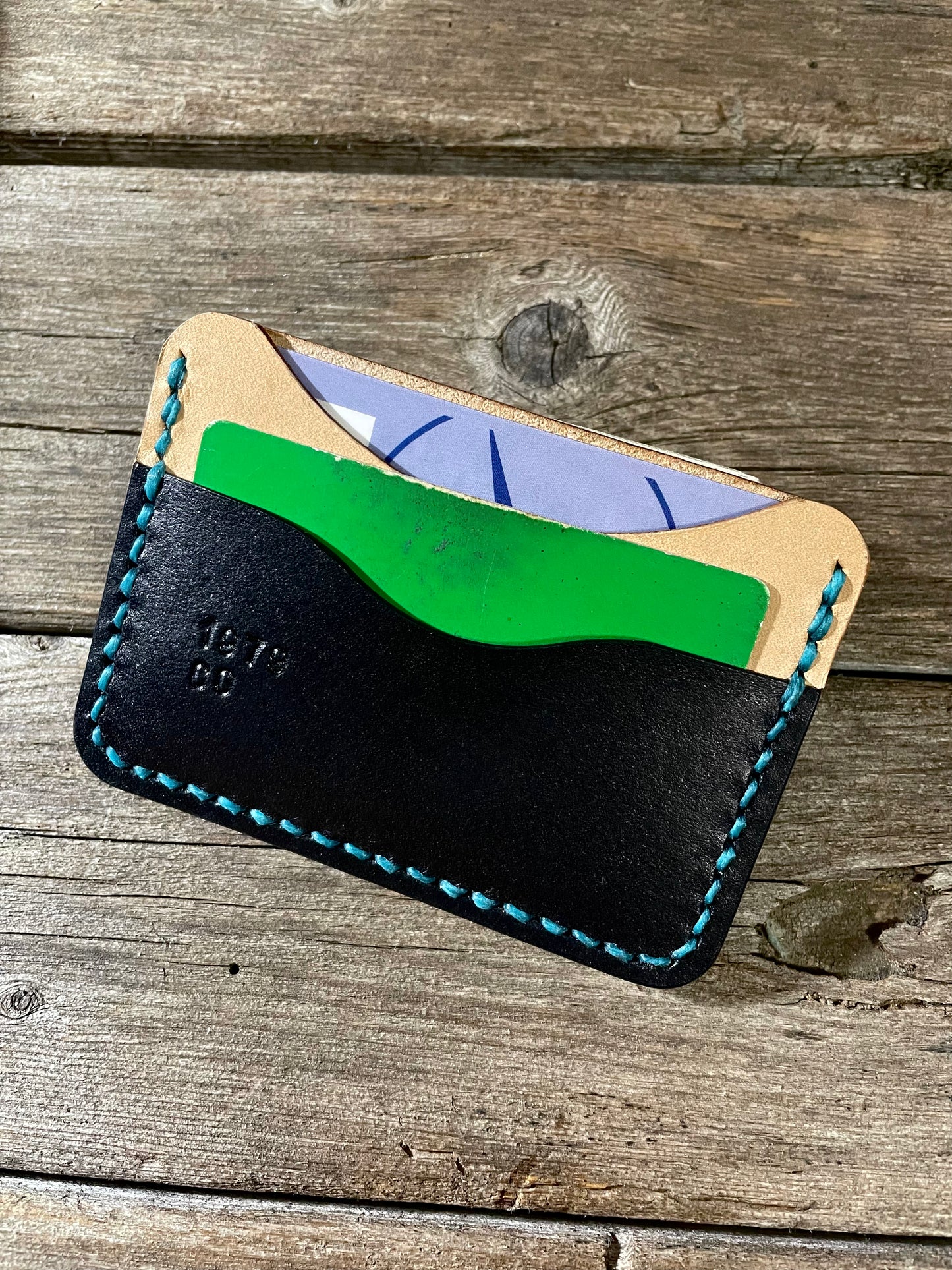 Black Cream Slim Wallet
