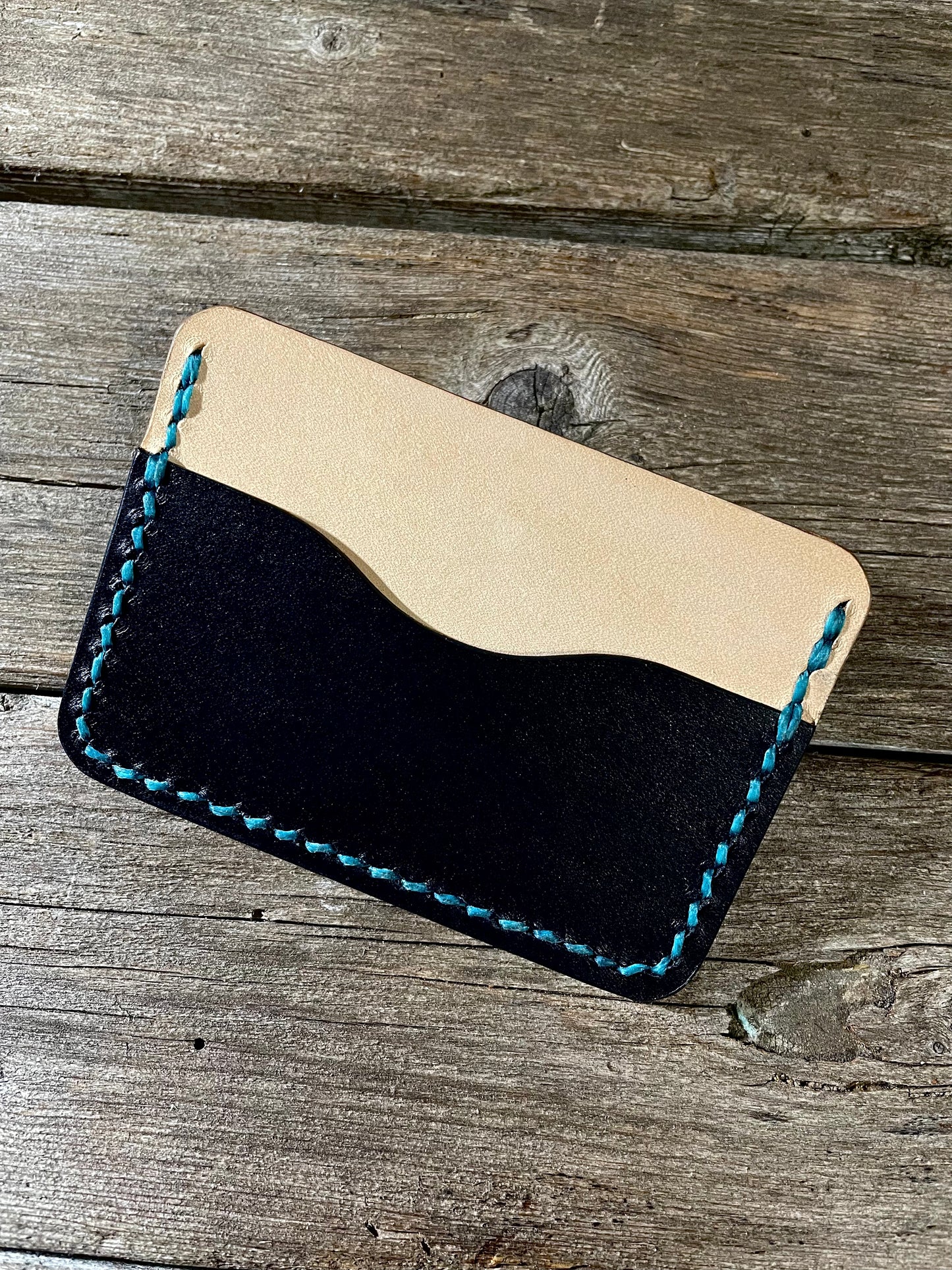 Black Cream Slim Wallet