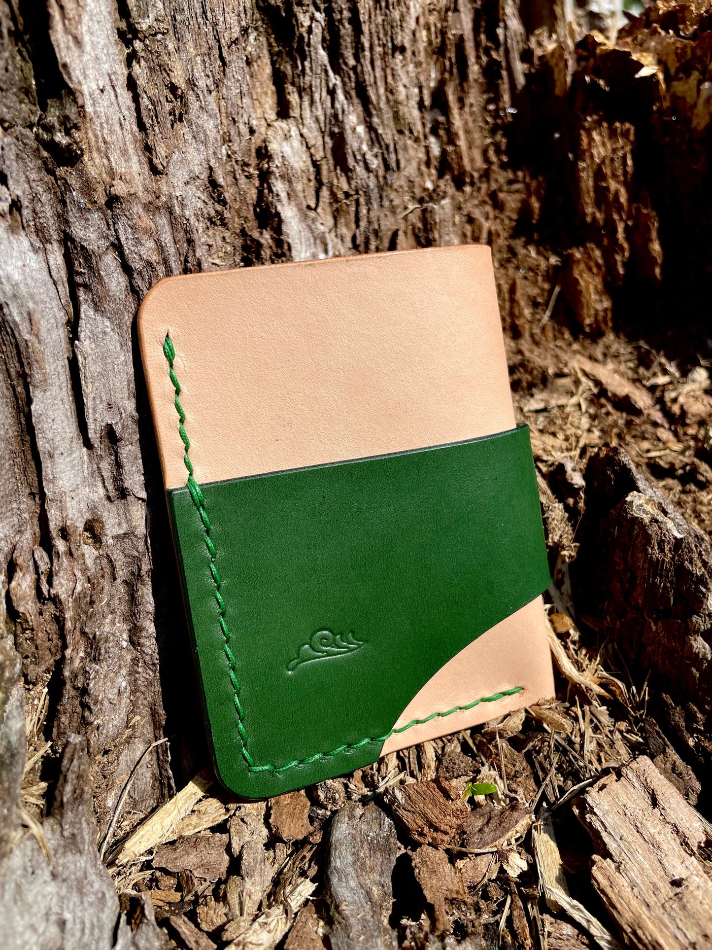 Striker Minimalist Wallet in Green and Natural