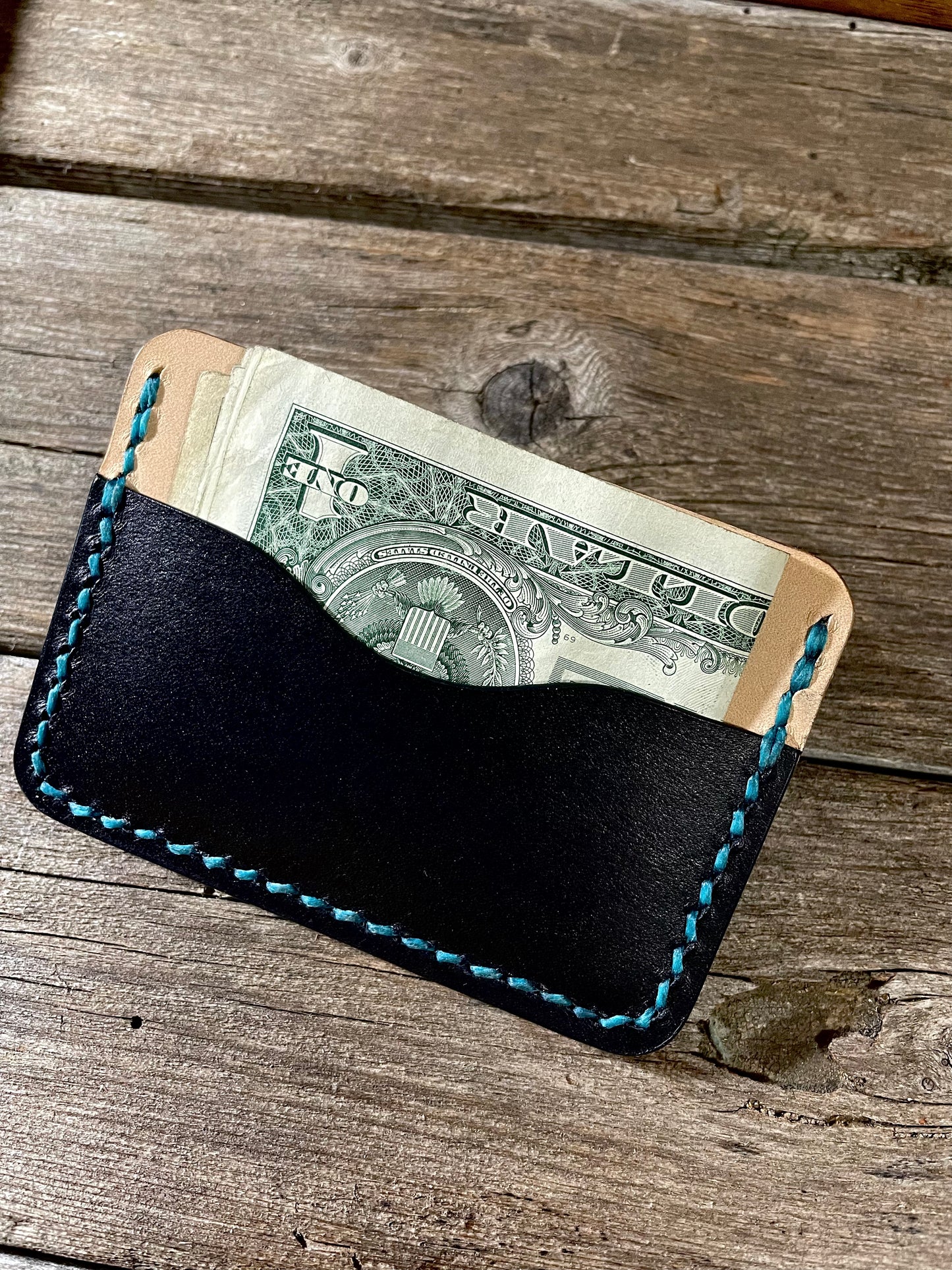 Black Cream Slim Wallet