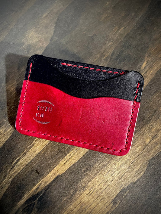 The Osbourne minimalist wallet in Black n Blood
