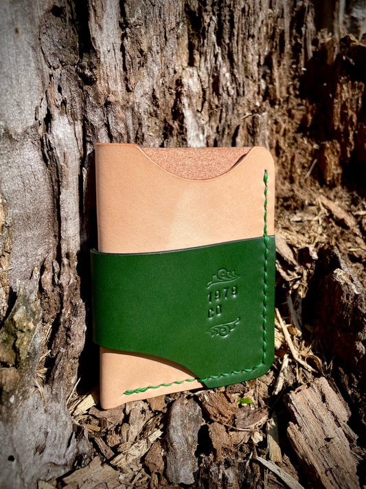 Striker Minimalist Wallet in Green and Natural