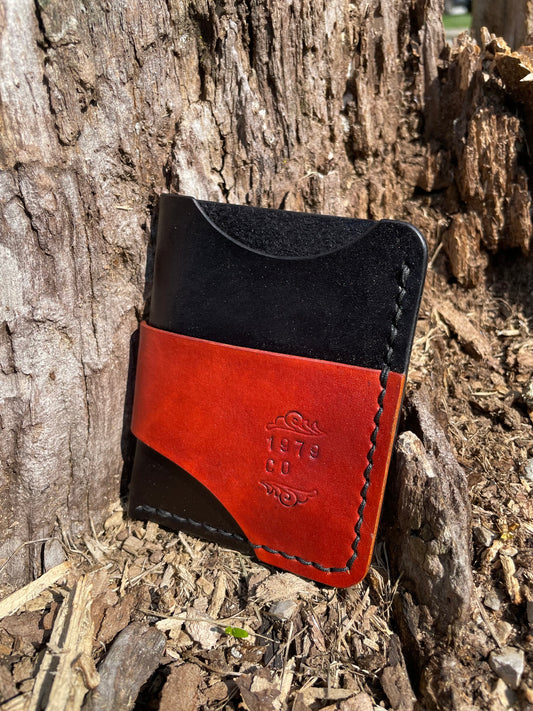 Striker Minimalist Wallet in Black and English Tan