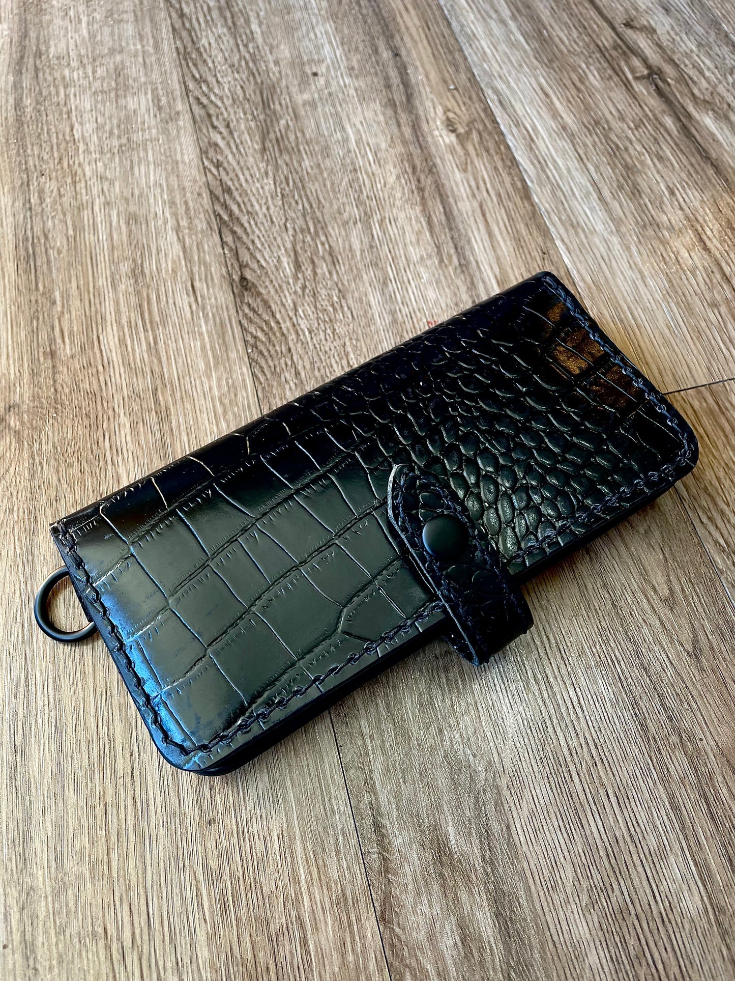 Black Gator Clutch Wallet